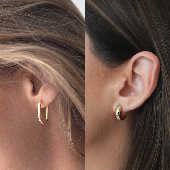 Pack Argollas Smooth + Rectangle Gold + Envío Gratis