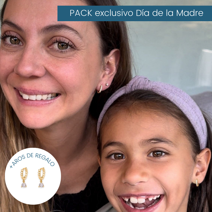 Pack Argollas Madre e Hija Brilla Gold + Envío Gratis