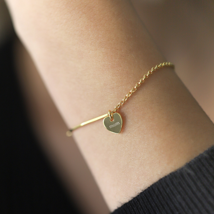 Pack Especial Mamá - Pulsera Corazón + Argollas Rectangle Gold