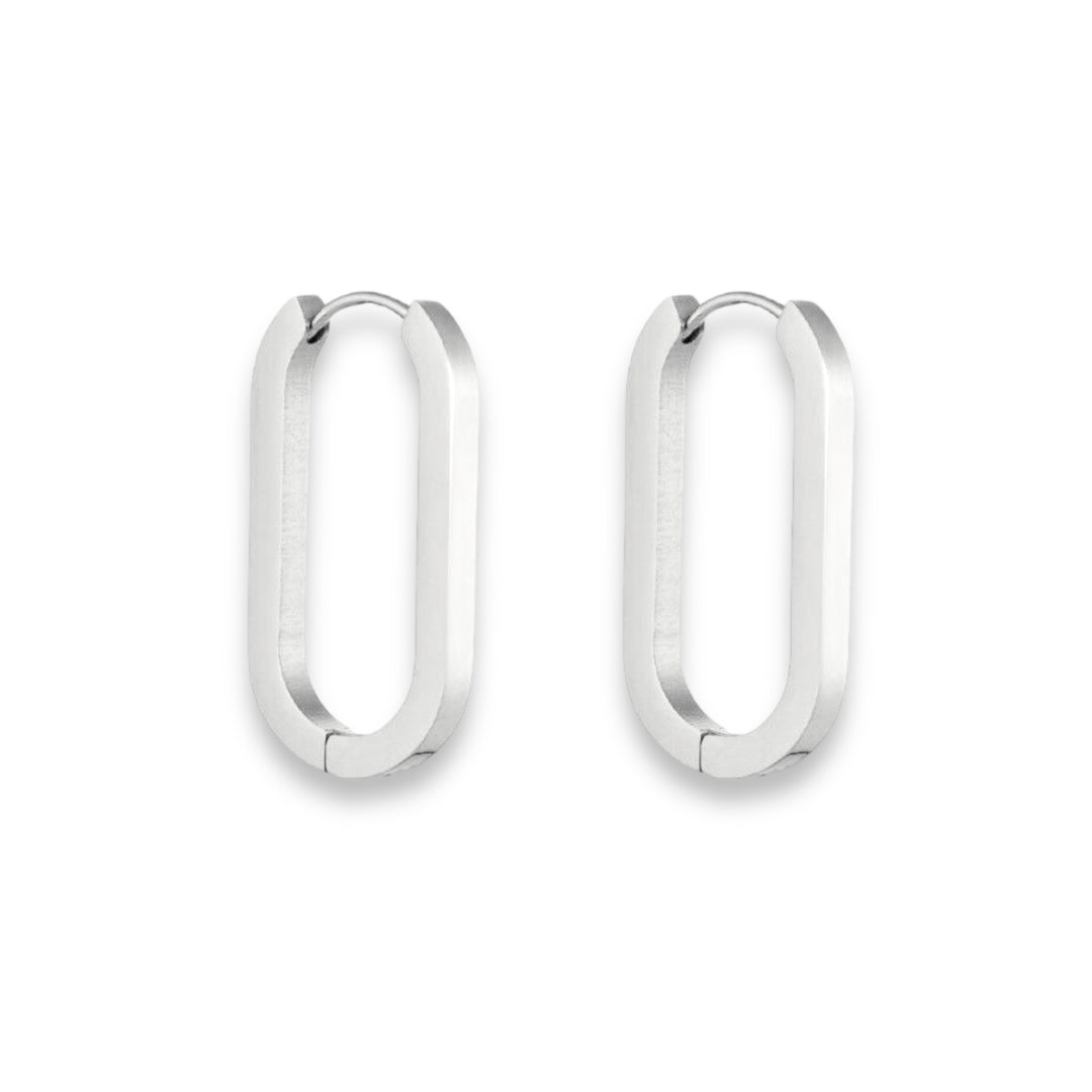 Argollas Rectangle Silver