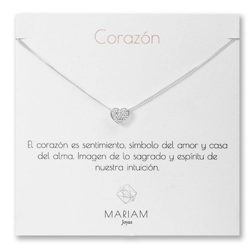 Collar Corazon Brilla Silver - Mariam Joyas