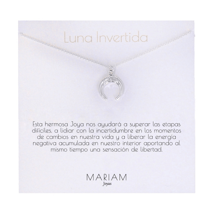 Collar Luna Invertida Silver - Mariam Joyas